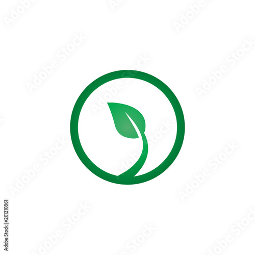 Green leaf logo icon design template vector