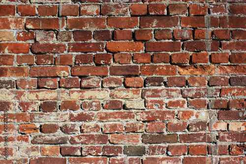 red brick on the old wall texture background