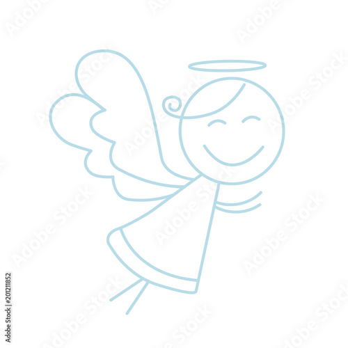 Little angel vector icon. Line angel icon
