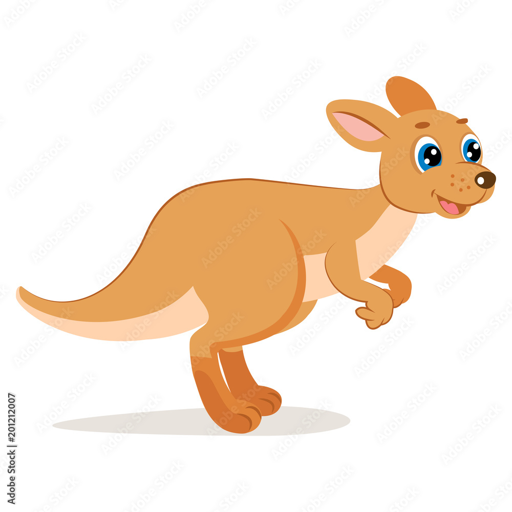 Cute Jumping Kangaroo Vector. Illustration Of Funny Running Wallaroo.  Australian Animals Vector. Endangered Animals. Cute Wallaby. Stock Vector |  Adobe Stock
