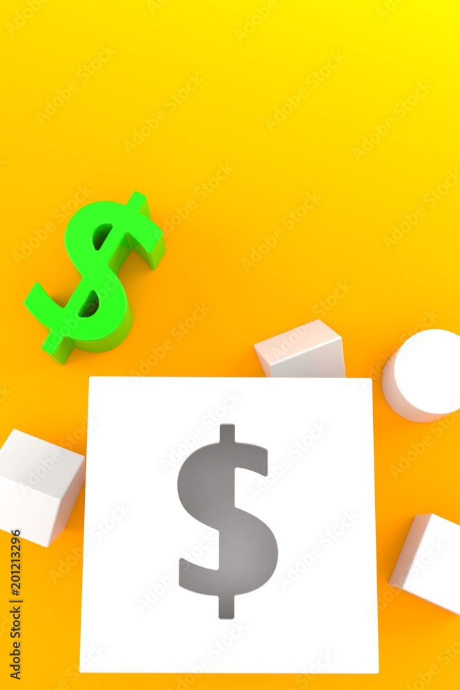 Obraz premium Toy block in dollar currency shape