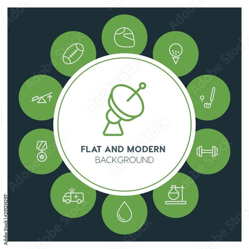 health, science, sports Infographic Circle outline Icons Set. Contains such Icons as  business,  website,  elements,  background,  pattern,  illustration and more. ..Fully Editable. Pixel Perfect