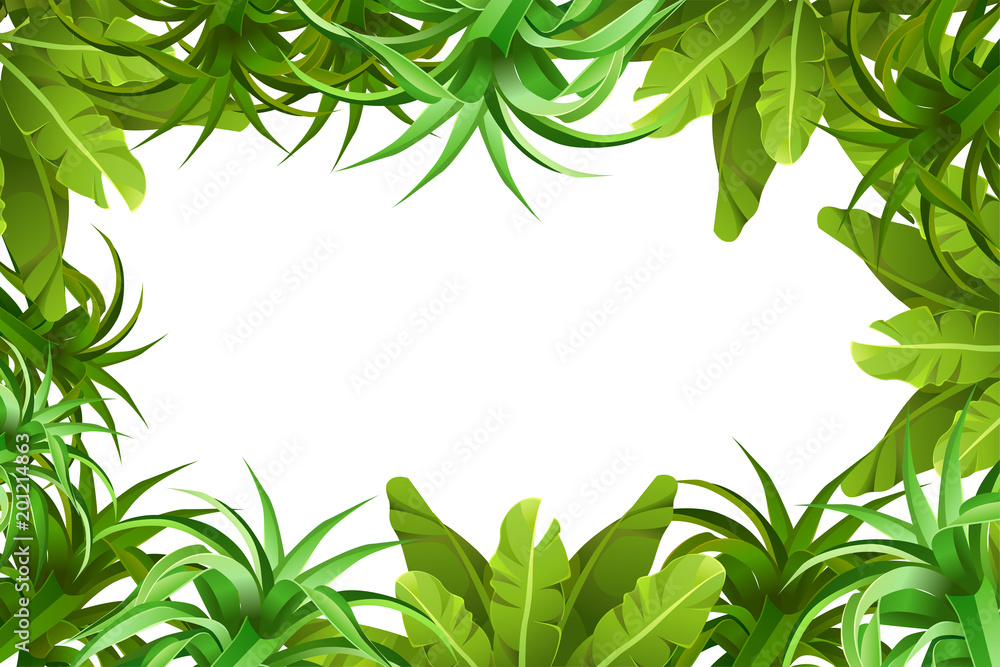 Tropical jungle background with space for text
