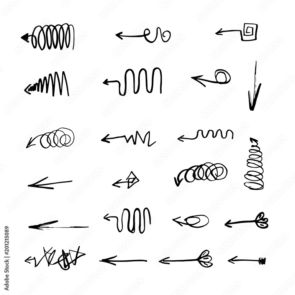 hand drawn arrows. Vector isolatedelements hand drawn arrows. Vector isolatedelements