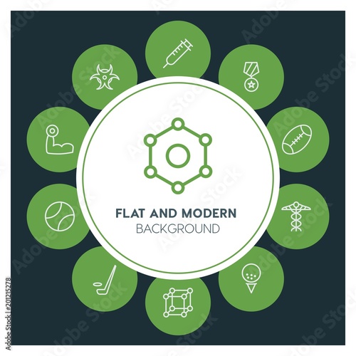 health, science, sports Infographic Circle outline Icons Set. Contains such Icons as  business,  website,  elements,  background,  pattern,  illustration, ice and more. ..Fully Editable. Pixel Perfect
