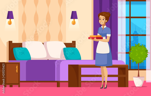 Hotel Staff Cartoon Background
