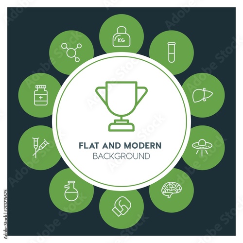 health, science, sports Infographic Circle outline Icons Set. Contains such Icons as  business,  website,  elements,  background,  pattern,  illustration, ufo and more. ..Fully Editable. Pixel Perfect