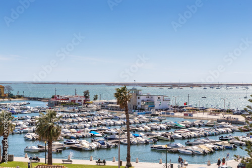 View of the city of Faro from the top, to the marina.