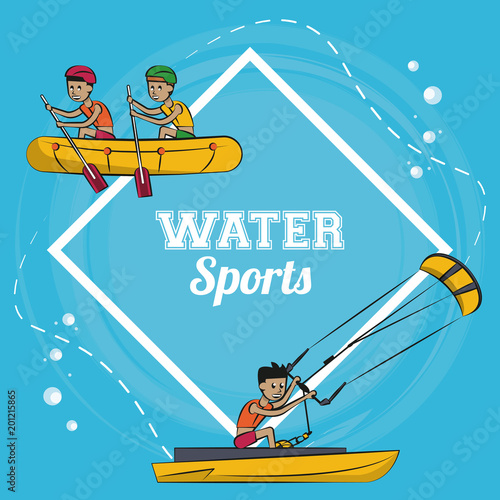 Water sport concept cartoons vector illustration graphic design