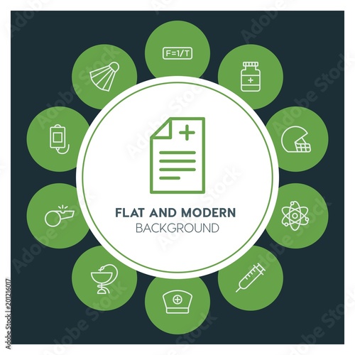 health, science, sports Infographic Circle outline Icons Set. Contains such Icons as  business,  website,  elements,  background,  pattern,  illustration and more. ..Fully Editable. Pixel Perfect
