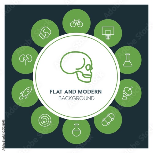 health, science, sports Infographic Circle outline Icons Set. Contains such Icons as  business,  website,  elements,  background,  pattern,  illustration and more. ..Fully Editable. Pixel Perfect