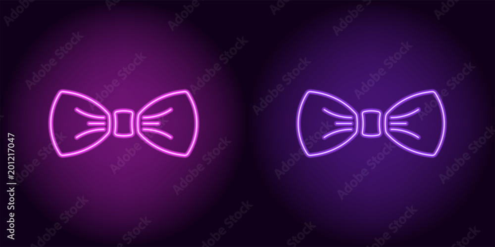 Neon bow tie in purple and violet color Neon bow tie in purple and violet color