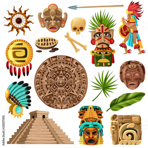 Mayan Traditional Cartoon Set photo