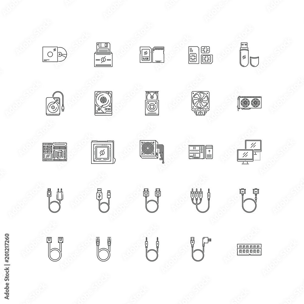 computer outline icons 25