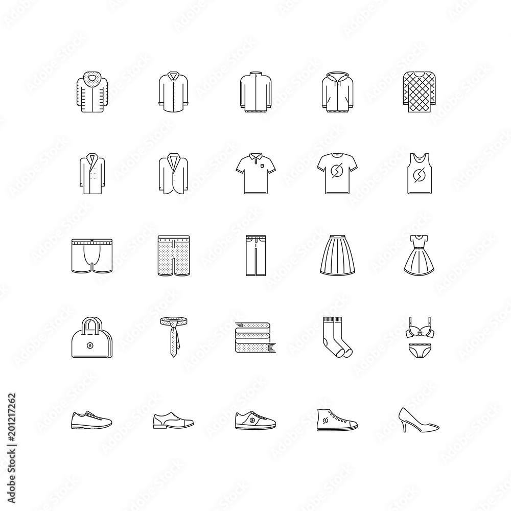 clothes outline icons 25 clothes outline icons 25