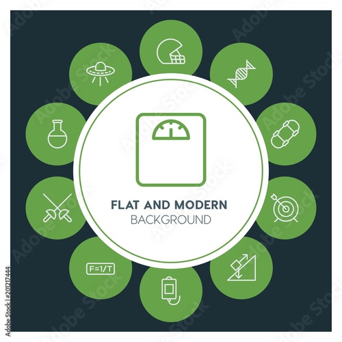 health, science, sports Infographic Circle outline Icons Set. Contains such Icons as  business,  website,  elements,  background,  pattern,  illustration, ufo and more. ..Fully Editable. Pixel Perfect