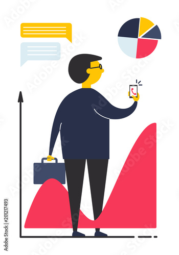 Concept business man in flat style