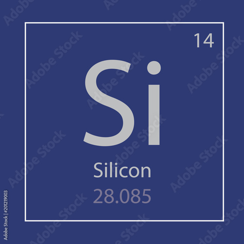 Silicon Si chemical element icon- vector illustration