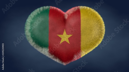 Cuore bandiera del Camerun.