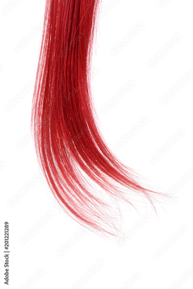 closeup strand of red hair