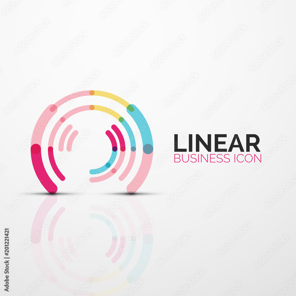 Outline minimal abstract geometric linear business icon made of line segments, elements Outline minimal abstract geometric linear business icon made of line segments, elements