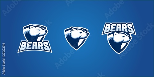 polar bear e sport esport gaming poker russia logo vector emblem badge