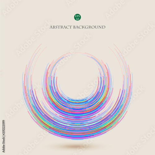 Abstract of colorful geometric lines in circle background. Illustration vector eps10