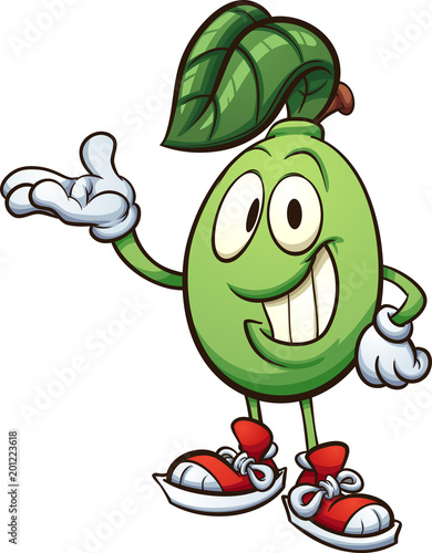 Happy cartoon lime character. Vector clip art illustration with simple gradients. All in a single layer.