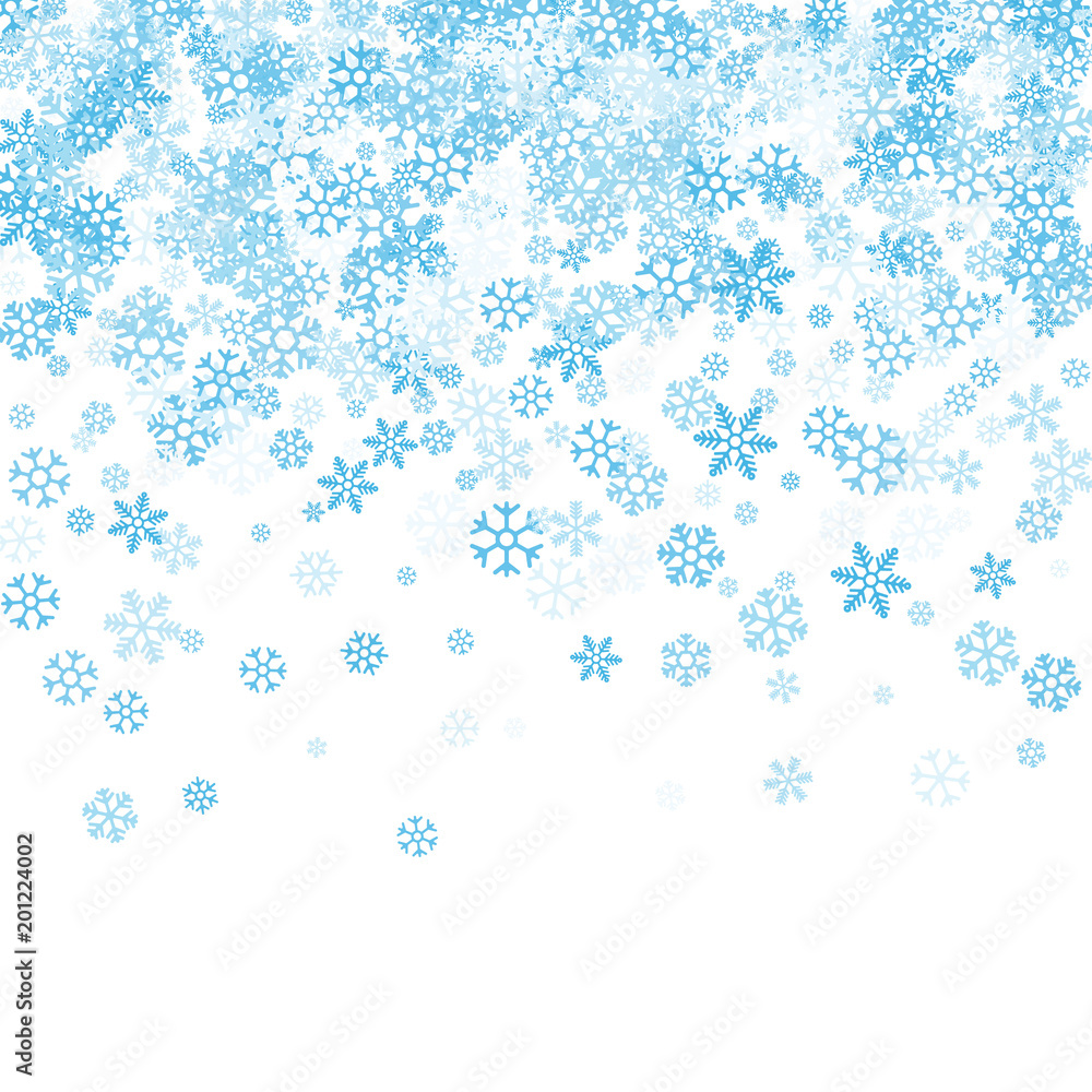 Fototapeta premium Abstract pattern of falling snowflakes