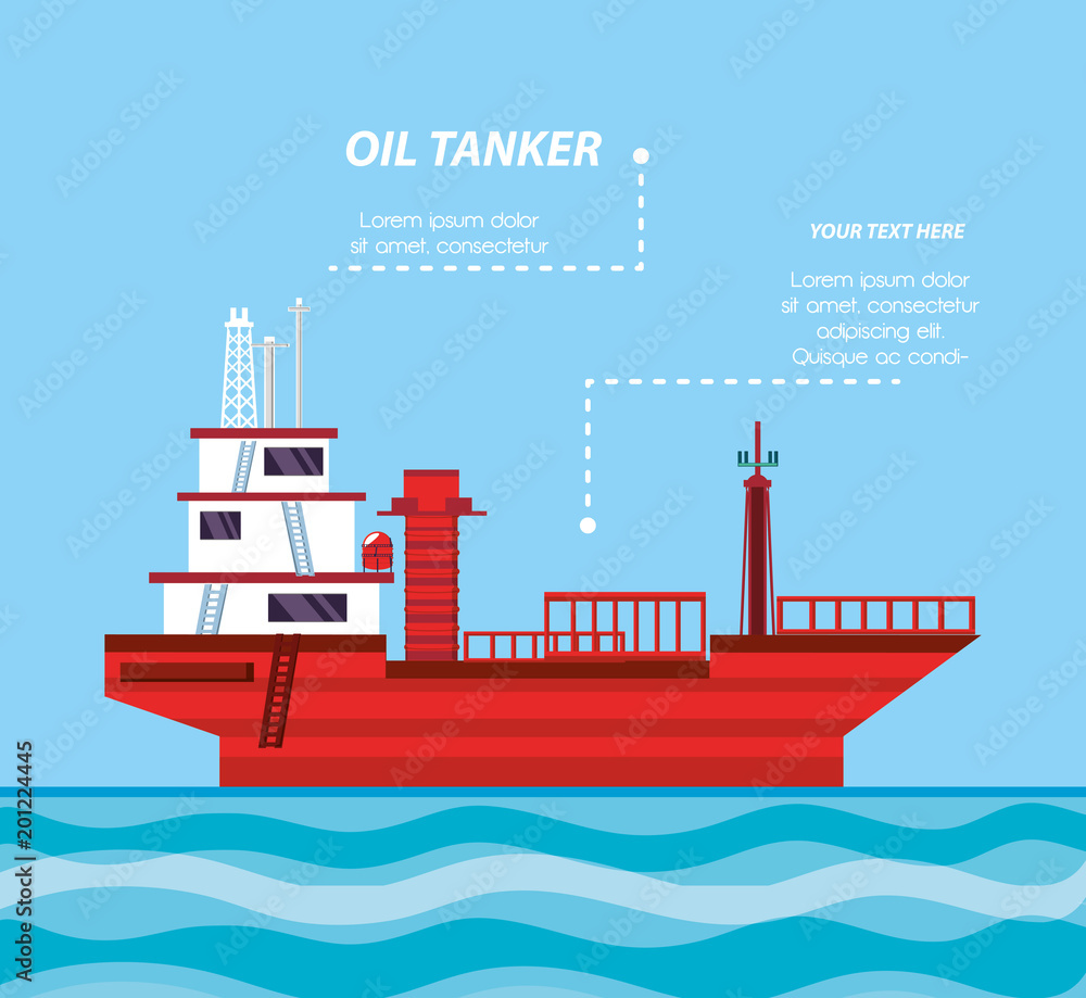 oil industry with ship freighter vector illustration design