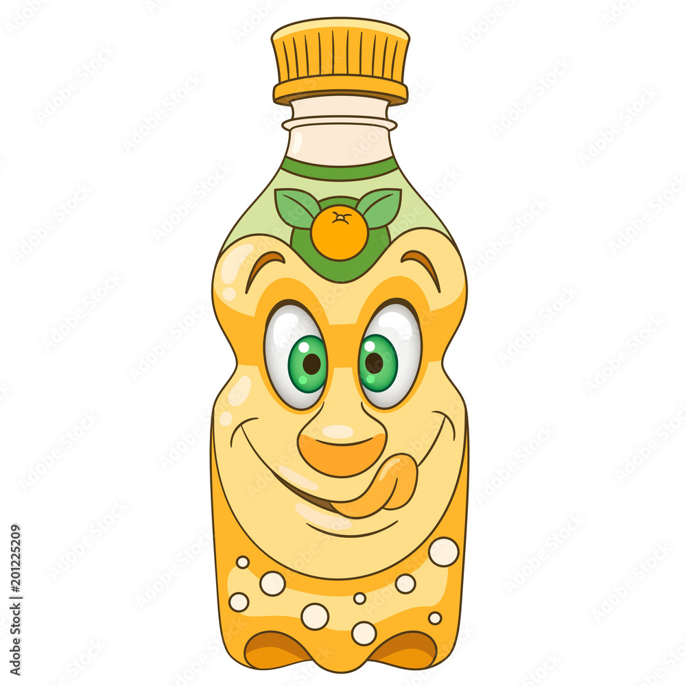 Cartoon Orange Juice Bottle, Lemonade Stock Vector | Adobe Stock