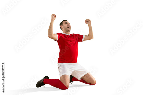 Happiness football player after goal