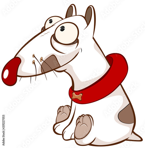  Illustration of a Cute Dog. Cartoon Character 