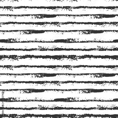 Seamless vector stripy pattern. Black stripes. Modern trendy hipster paintbrush line background. Ink brush strokes. Stylish retro vintage stripes for male polo or T-shirt.