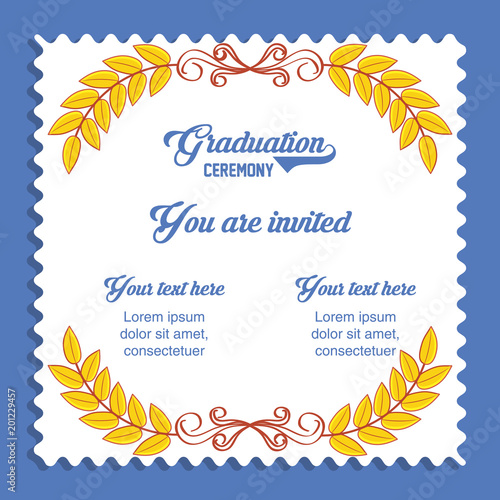 graduation card invitation icon vector illustration design