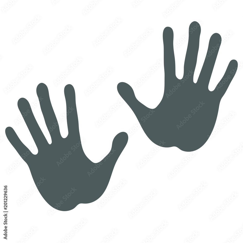 Hands isolated gray icon on white background. Symbol human hands. Silhouette hands. Vector illustration. Hands isolated gray icon on white background. Symbol human hands. Silhouette hands. Vector illustration.