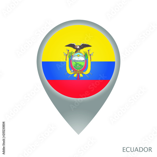 Free Download Map pointer with flag of Ecuador. Gray abstract map icon. Vector Illustration. - GFXLoad