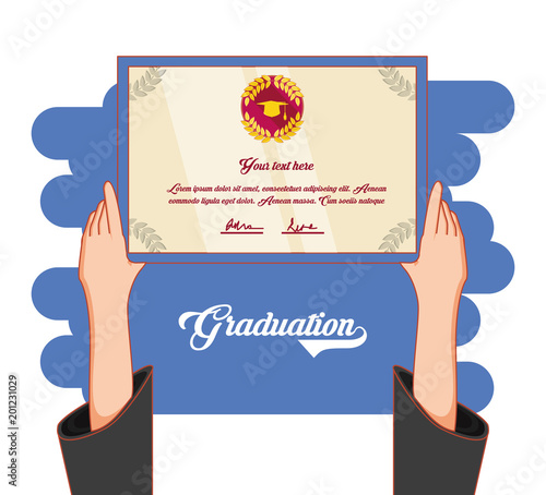 graduation card invitation icon vector illustration design