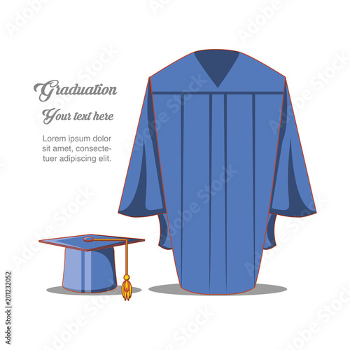 graduation card with suit uniform vector illustration design