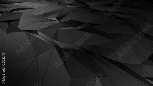 Foto 3D rendering abstract polygonal space low poly with connecting surface