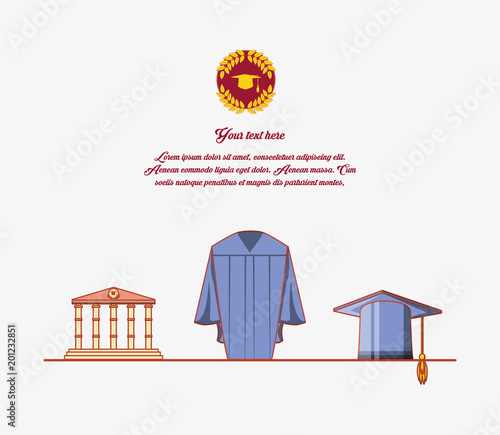 graduation card with suit uniform vector illustration design