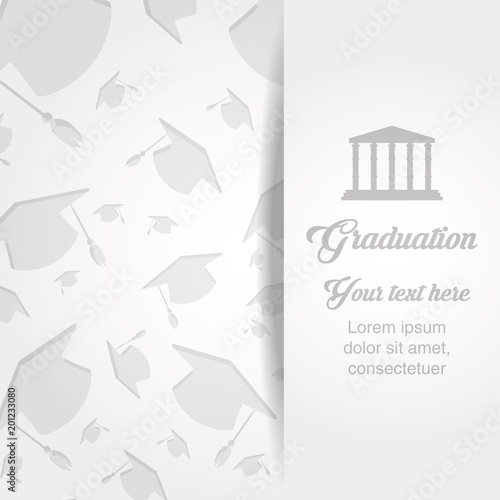 graduation card with classic building vector illustration design