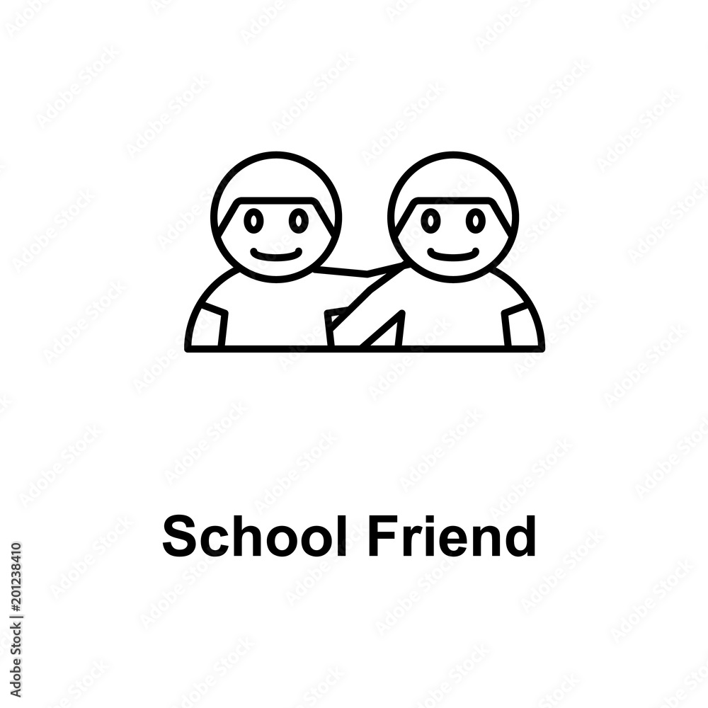 school friends icon. Element of school icon for mobile concept and web apps. Thin line icon for website design and development, app development. Premium icon