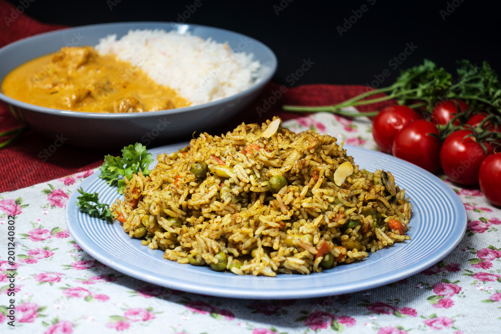 Tasty Indian food basmati rice on a plate Tasty Indian food basmati rice on a plate