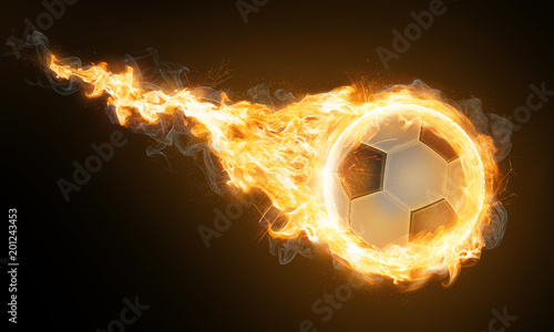 Brennender klassischer Fußball photo