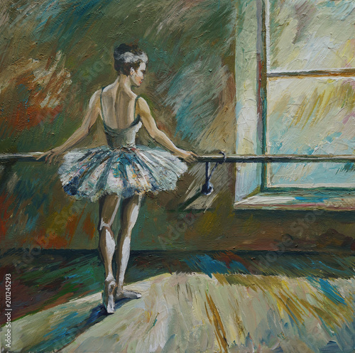 Ballerina Painting Acrylic and Full spectrum on Canvas and Cardboard artist creative painting background