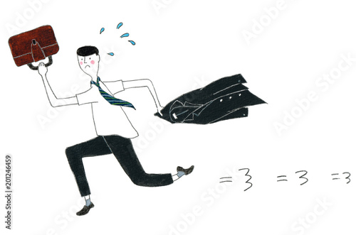 寝坊して走るサラリーマン Stock イラスト Adobe Stock