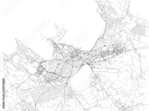Cartina di Tallinn, vista satellitare, città, Estonia. Strade della città e delle zone limitrofe