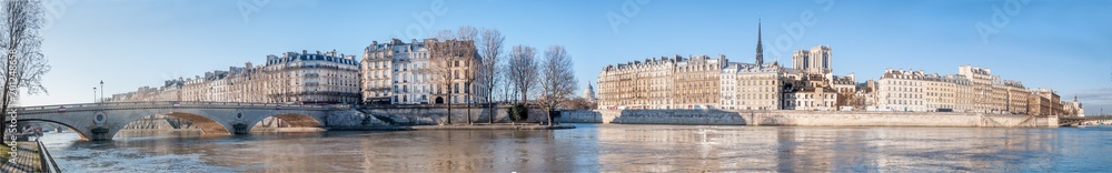 Vue panoramique du centre de Paris et la Seine - obrazy, fototapety, plakaty 