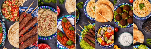 Canvastavla Collage of traditional middle eastern or arab dish